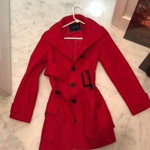 Red leather coat